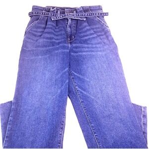 Hollister Ultra High Rise Mom‎ Jeans Pleated Belt Women's 3R 28x26